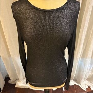 Charcoal Long Sleeve Women's Metallic Tee